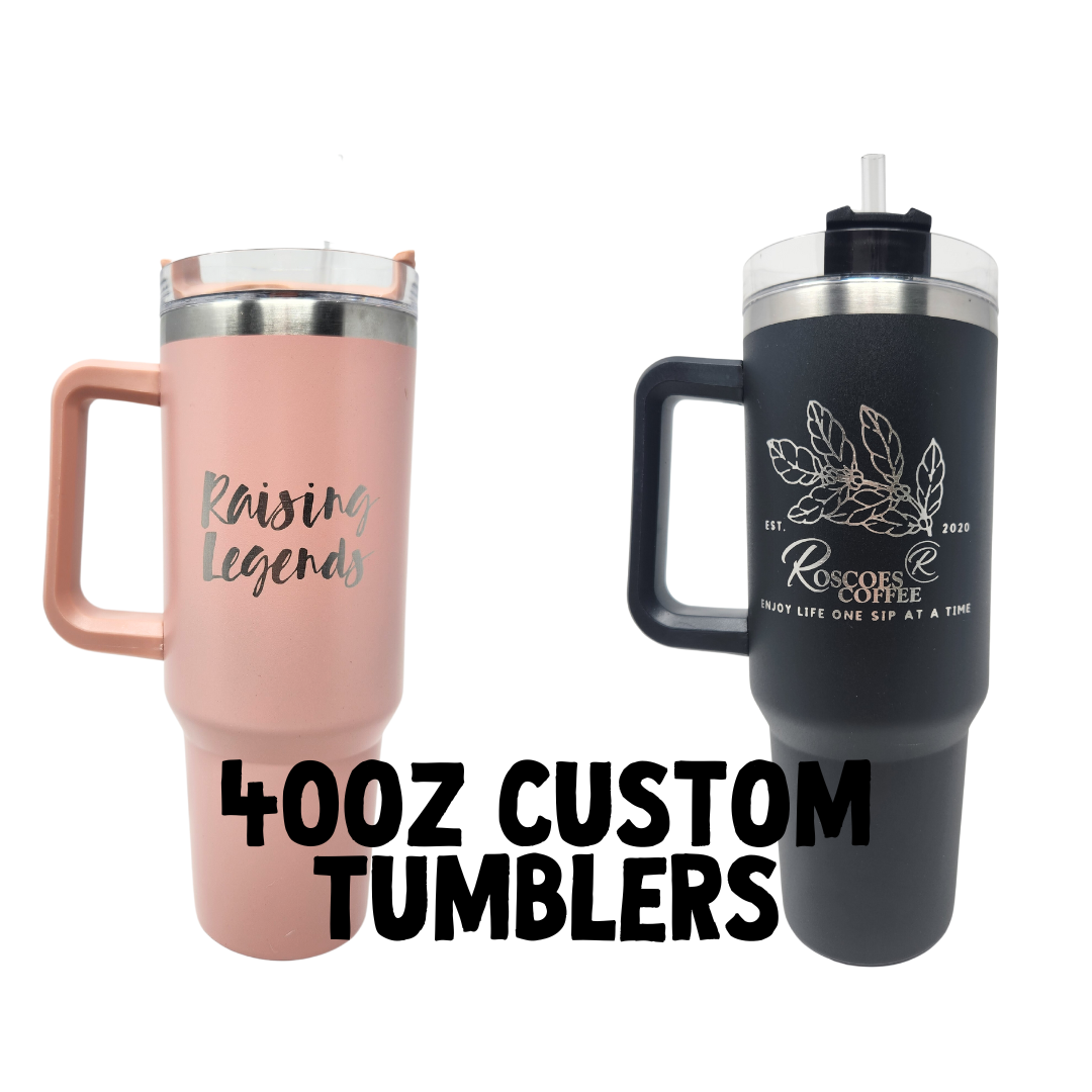 Custom Laser Engraved Stanley Dupe 40oz tumbler, fits in cup holder